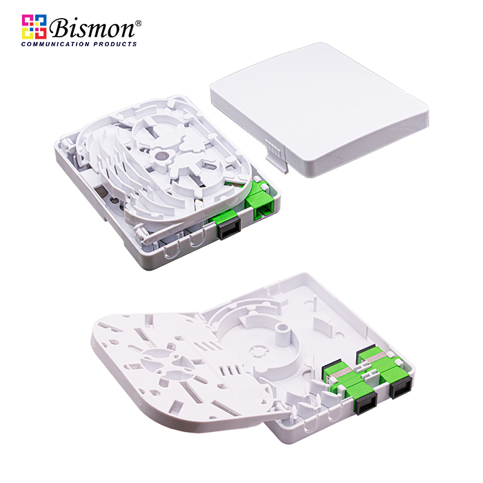 กล่องพักสายไฟเบอร์ออฟติก 2 Ports Fiber Optic Faceplate FTTx Box (กล่องเปล่า)